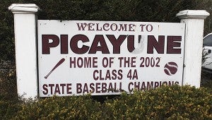 CHAMPIONSHIP SIGN: This is one of the signs the Picayune school board was discussing at Tuesday’s meeting. Members suggested during discussions that the school district explore placing signs at both entrances to the city of the Interstate displaying all the championships the school wins. Photo by Will Sullivan