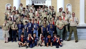 Scout Sunday— Top photo then clockwise:  Members of Troop 2 and Pack 2 met to celebrate Scouting on Feb. 16, at First United Methodist Church.  Troop 2 is the second oldest Troop in Mississippi.  Submitted