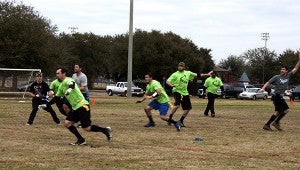 Jodi Marze | Picayune Item FUNDRAISER: Several different organizations came together over the weekend for a benefit flag football tournament to raise funds for the Picayune Memorial High School football team to buy state title rings.