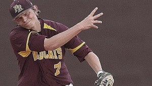 MAKING A PLAY: Pearl River shortstop Zach O’Hern fires to first for an out in recent action on the diamond for the Wildcats. PRCC hosts top-ranked Jones County today. Mitch Deaver | PRCC