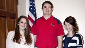 DAR Excellence: Winners of the 2013-2014 Good Citizen Award from the DAR are shown above. From left are Poplarville High School senior, Hannah Miller; Pearl River Central High School senior, Jonathan Tyler Fail and Picayune Memorial High School senior, Hannah Gravley. Jodi Marze | Picayune Item