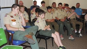 CIVIC AWARENESS: Boy Scout Troop 82 made a visit to the Poplarville Board of Aldermen meeting as part of criteria for earning a badge. They were recognized by Mayor Brad Necaise and Aldermen as being great representatives of their troop, organization and community. Jodi Marze | Picayune Item