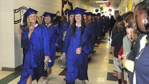 PROMOTING SENIORS: Pearl River Central High School graduating seniors paraded through all the schools in the district Monday afternoon as a fun way to promote graduation to younger students and to celebrate the students’ achievements.  Photo by Alexandra Hedrick 