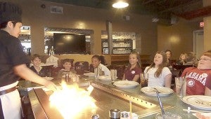 FIRE: Picayune School District gifted students enjoy the Hibachi grill at Osaka in Slidell, La. The trip to Osaka was part of the a unit on Japanese culture and history.  Photo submitted 